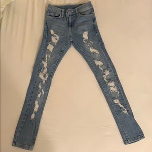 Light Blue Skinny Ripped Jeans